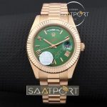 Replika saat Rolex day date rose yeşil otomatik