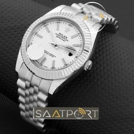 Replika Rolex Datejust Beyaz kadran gümüş kasa otomatik