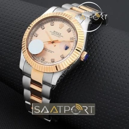 Replika Rolex Datejust taşlı model rose gold