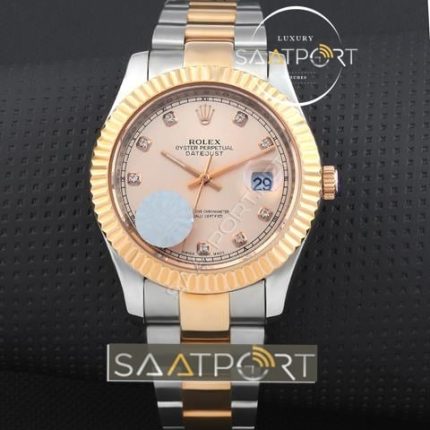 Replika Rolex Datejust taşlı model rose gold minju