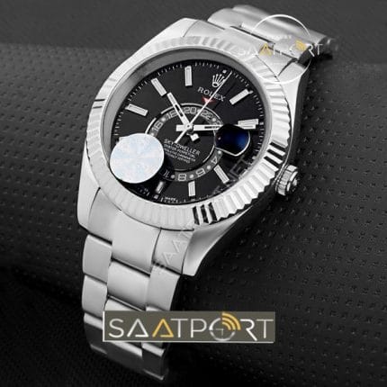 Rolex sky dweller replika saat siyah kadran replika saat modelleri