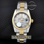 Rolex sky dweller roma rakamalı two tone replika saat