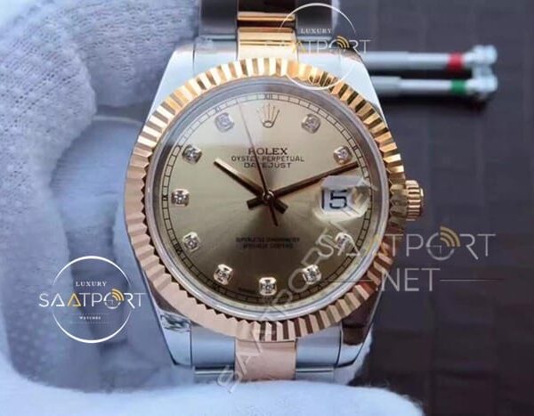 Rolex Datejust 36mm Sarı Kadran Replika Saat