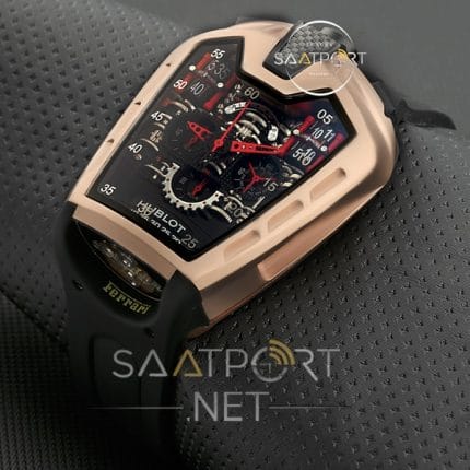 Hublot La Ferrari Cronometreli Gold Model siyah kadran replika