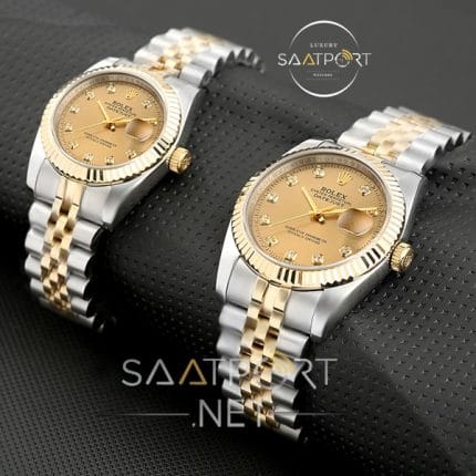 Rolex bay bayan saat çift saatleri unisex sarı