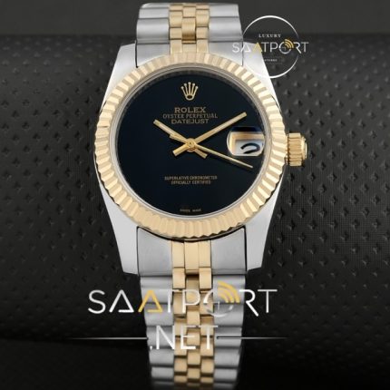 Rolex bayan saat date just siyah kadran jübile kordon