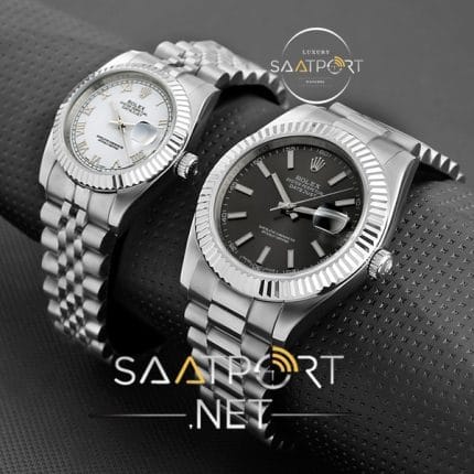 Rolex bayan saatleri date just beyaz ve siyah kadran replika