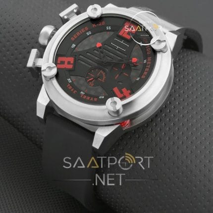 Welder K29 Gümüş kasa kırmızı rakam ve siyah bezel replika