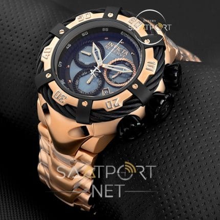 İnvicta Reserve Bolt Chronograph rose siyah çelik kordon sefed kadran
