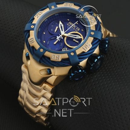 İnvicta Reserve Bolt Chronograph sarı mavi kadnra çelik kordon replika