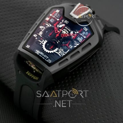 Hublot La Ferrari Kırmızı Cronometreli Siyah kasa pvd kaplama replika