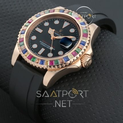 Rolex Yacht Master Taşlı Silikon Kordon replika rolex saatler