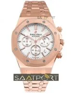 Audemars Piguet Pilli Cronometreli Rose kasa beyaz kadran imitasyon saat