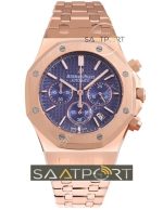 Audemars Piguet Pilli Cronometreli Rose kasa mavi kadran imitasyon saat