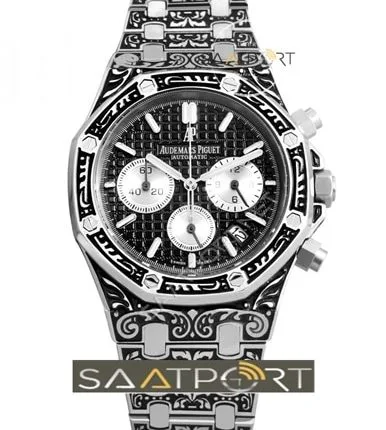 Audemars piguet işlemeli pilli kronometreli saat modeli