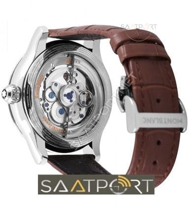 MontBlanc Collection silver kahverengi otomatik kol saati imitasyon