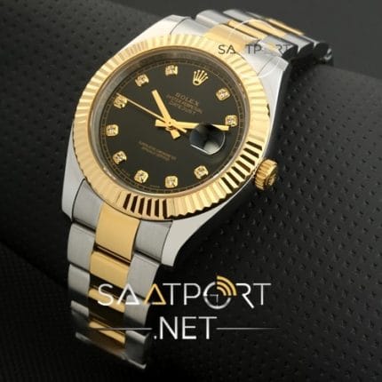 Rolex Datejust Two Tone Taşlı Model replika saat modelleri