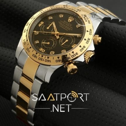 Rolex Daytona Two Tone siyah kadran taşlı modeller