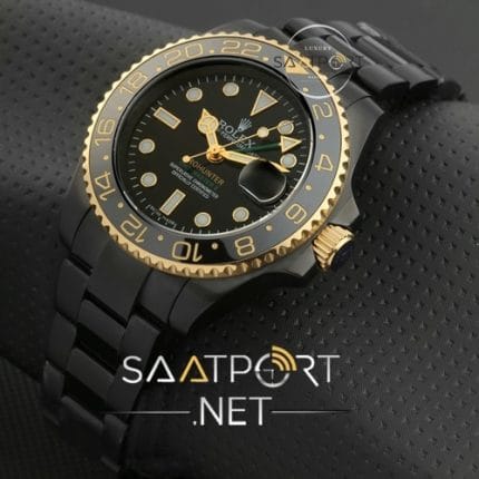 Rolex GMT modeli Siyah pvd kaplama otomatik replika imistasyon modelleri