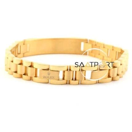 Rolex Gold Modeli Full sarı kaplama düz çelik üzerinde Rolex taç modeli