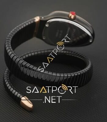 Bvlgari Serpenti Siyah ceramik kasa gold bezel replika saat modelleri