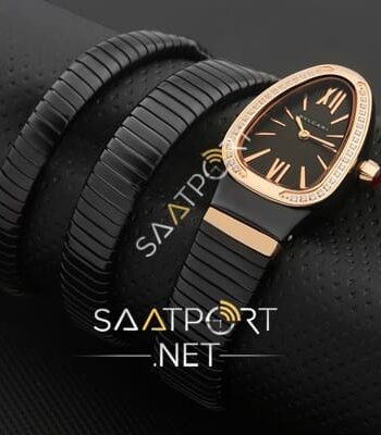 Bvlgari Serpenti Siyah çift sarmalı seramik modeli replika saatler
