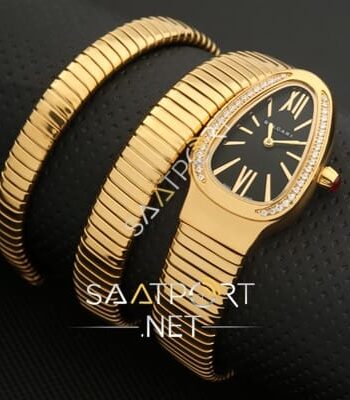 Bvlgari Serpenti Yılan modeli gold kasa replika saat taşlı modeller