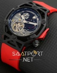 Hublot Türbülonlu Ferrari Kırmızı Silikon Kordon replika saat