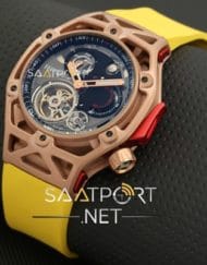 Hublot Türbülonlu saat Ferrari modeli Silikon Kordon replika saatler