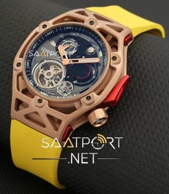 Hublot Türbülonlu saat Ferrari modeli Silikon Kordon replika saatler