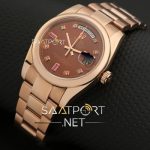 Rolex DAY-DATE 36mm Rose Gold Chocolate Ruby Diamond