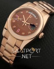 Rolex DAY-DATE 36mm Rose Gold Chocolate Ruby Diamond