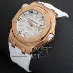 Audemars Piguet Gold Kasa Beyaz Silikon Kordon replika saat