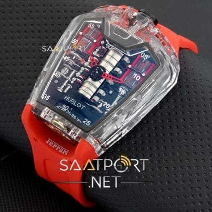 Hublot La Ferrari Kırmızı Cronometreli ŞEFFAF Kasa replika saat
