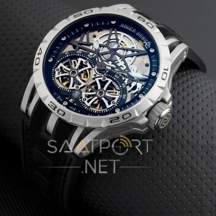 ROGER DUBUIS Silver Excalibur Double Tourbillon 45mm REPLİKA SAAT