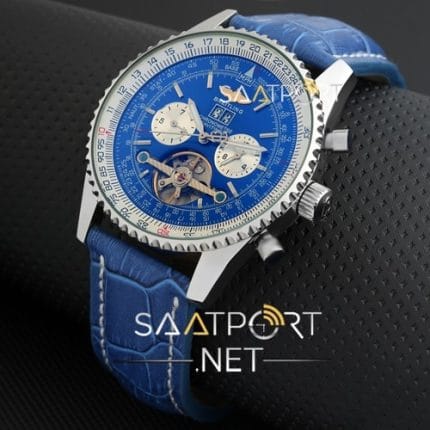 Breitling Navitimer Türbülon otomatik mekanizma Mavi kadran replika saat