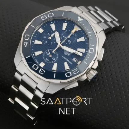 replika TAG Heuer Aquaracer Calibre pilli kronometreli mavi kadran