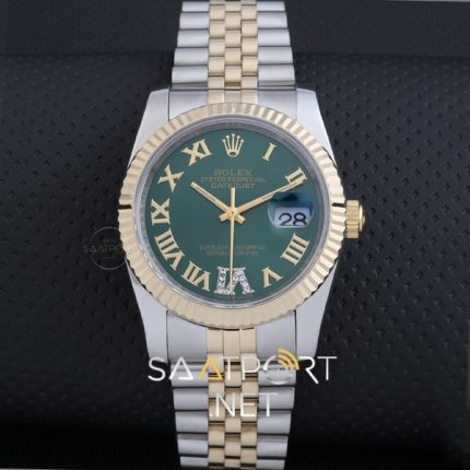 rolex bayan saati yeşil kadran 36 mm