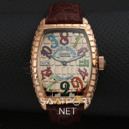 Franck Muller Kahve Kordon Cronometreli Gold Croco