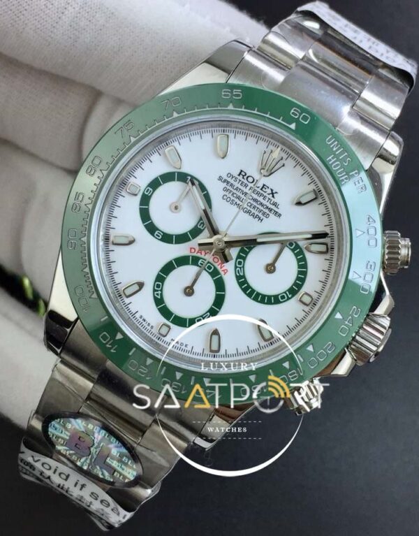 Daytona 116500 LV Green Ceramic Best Edition White dial 4130 Eta Mekanizma (2)