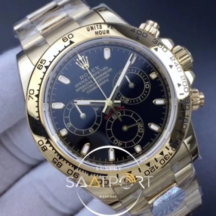Daytona 116508 ARF 11 Best Edition YG Plated 904L SS Case and Bracelet Black Dial A4130 Super Clone V2 (4)