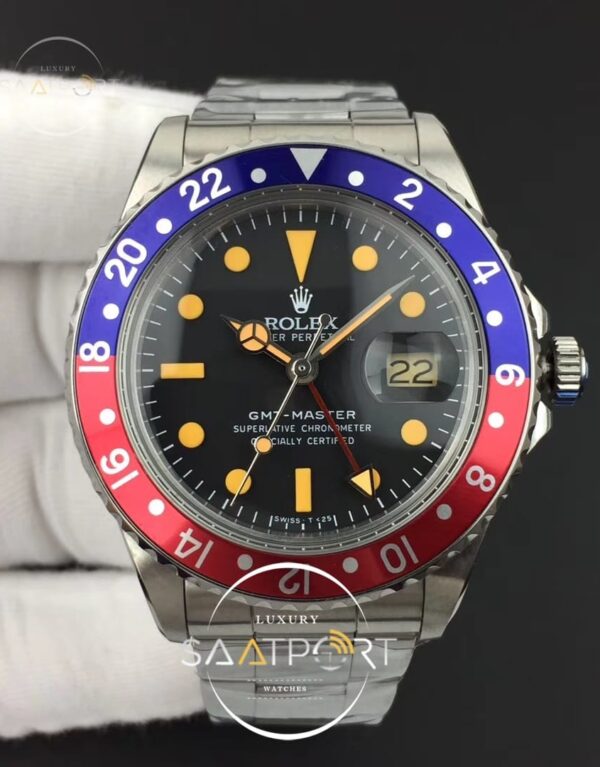 GMT-Master 1675 BlueRed Bezel BP Maker Vintage Markes Black Dial 2836 (1)