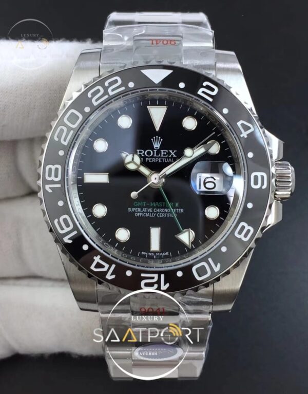 GMT-Master II 116710 LN Black Ceramic 904L Steel Noob Best Edition 3187 Correct Hand Stack (1)