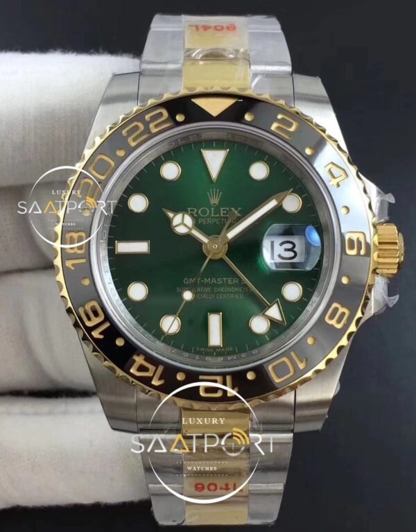 GMT-Master II 116713 LN Black Ceramic SSYG GMF 11 Best Edition Green Dial on SSYG Bracelet A3186 (Correct Hand Stack)