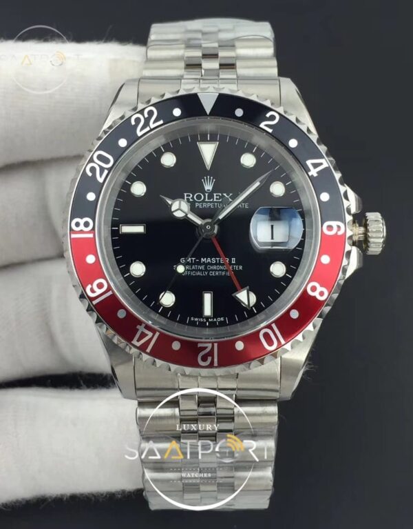 GMT-Master II BlackRed SS BP Maker Black Dial on Jubilee Bracelet 2836 (1)