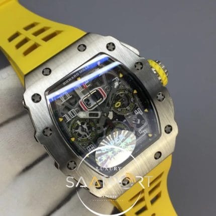 RM11-03 SS KVF 11 Best Edition Crystal Skeleton Dial on Yellow Racing Rubber Strap supper clon (4)