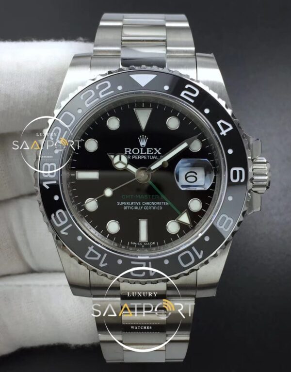 Rolex GMT Master II 116710 LN 904L SS GMF Black Dial on Bracelet A3186 (1)