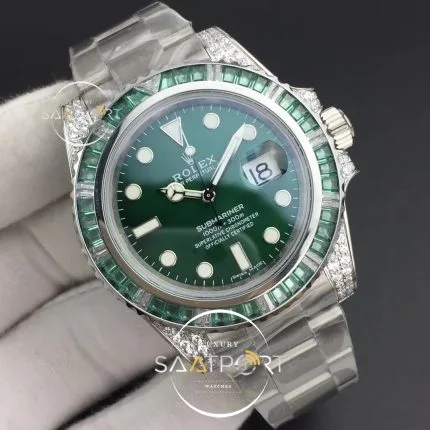 Rolex Submariner 116610 LV Green Diamonds Bezel Noob 1-1 904L (2)