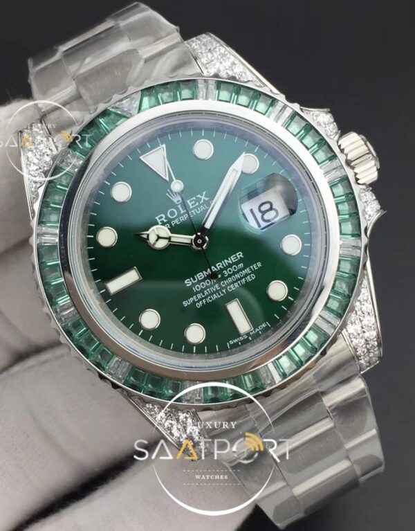 Rolex Submariner 116610 LV Green Diamonds Bezel Noob 1-1 904L (2)