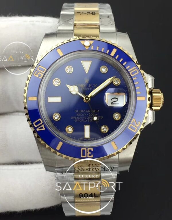 Rolex Submariner 116613 LB GMF 904L 11 Best Edition YG Wrapped Blue Dial Diamonds Ma (1)